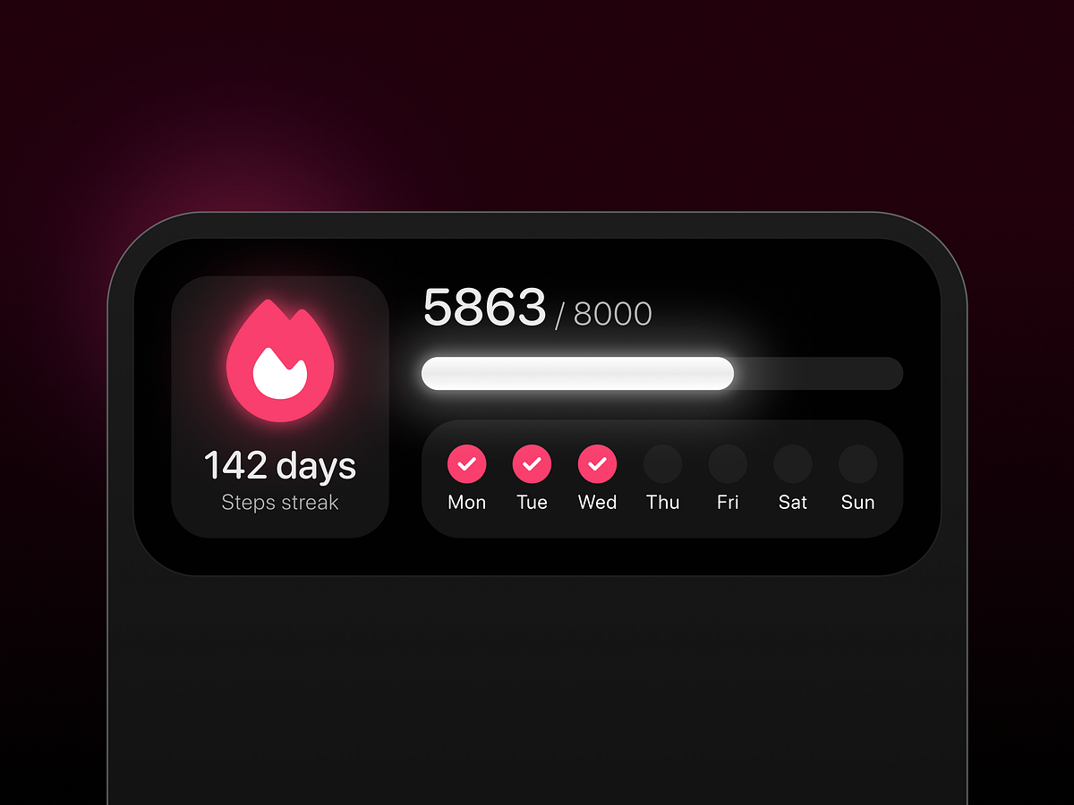 Fitness app streak widget