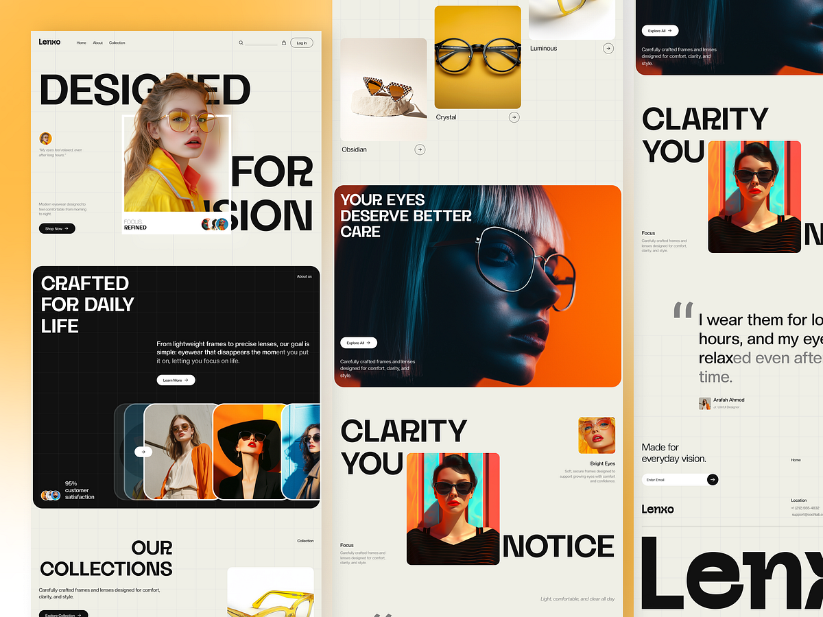 Lenxo - Eyeware Landing Page Design Image 4
