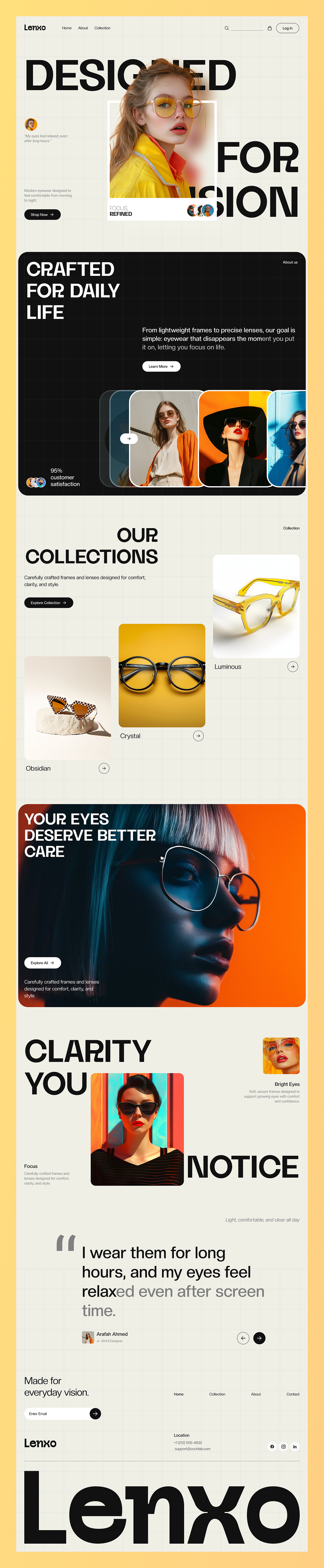 Lenxo - Eyeware Landing Page Design Image 5