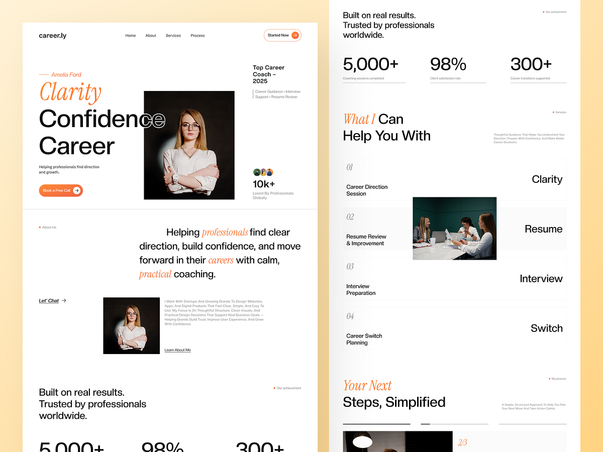 Career Coaching Website Design Concept