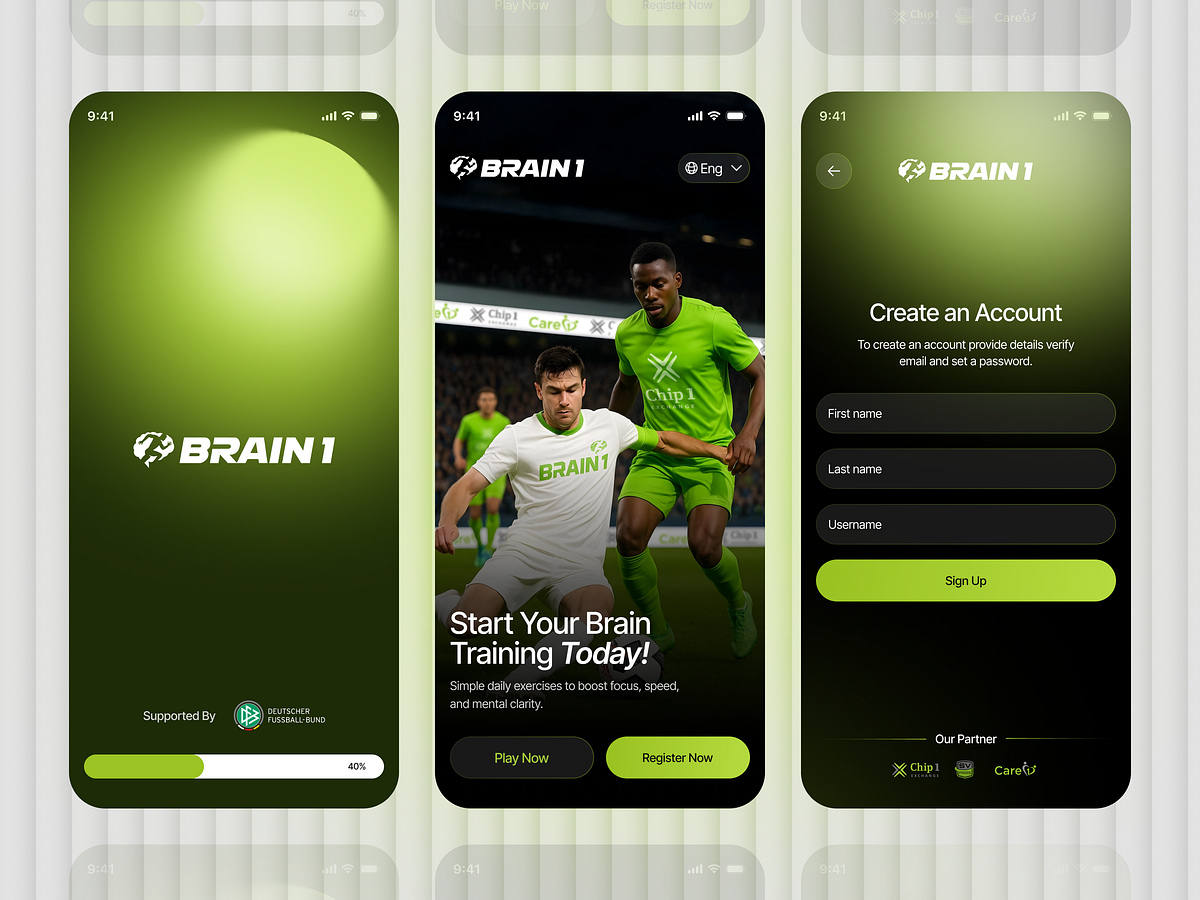 Brain Training Mobile App UI Design Image 0