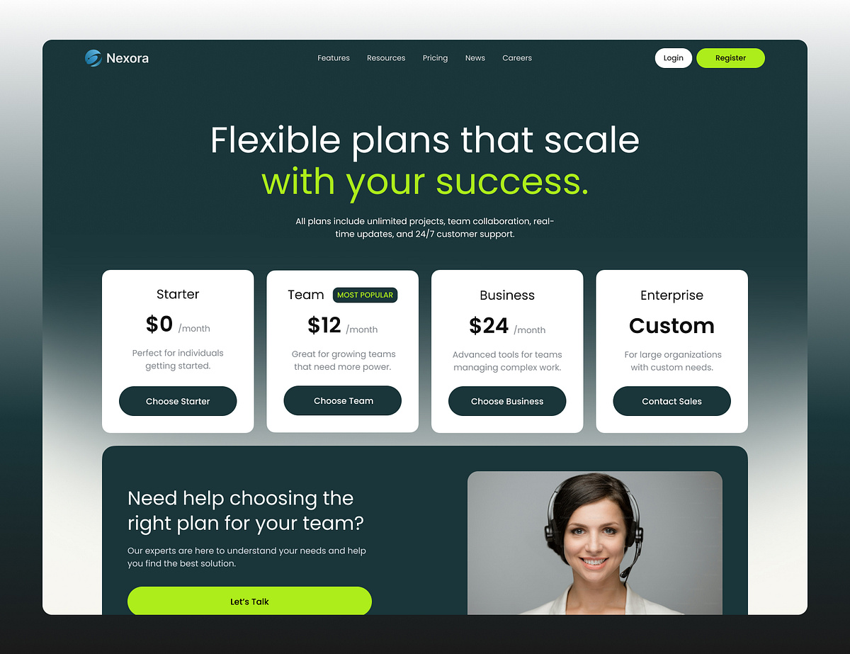Project Management SaaS Pricing & Product Landing Page. Image 0