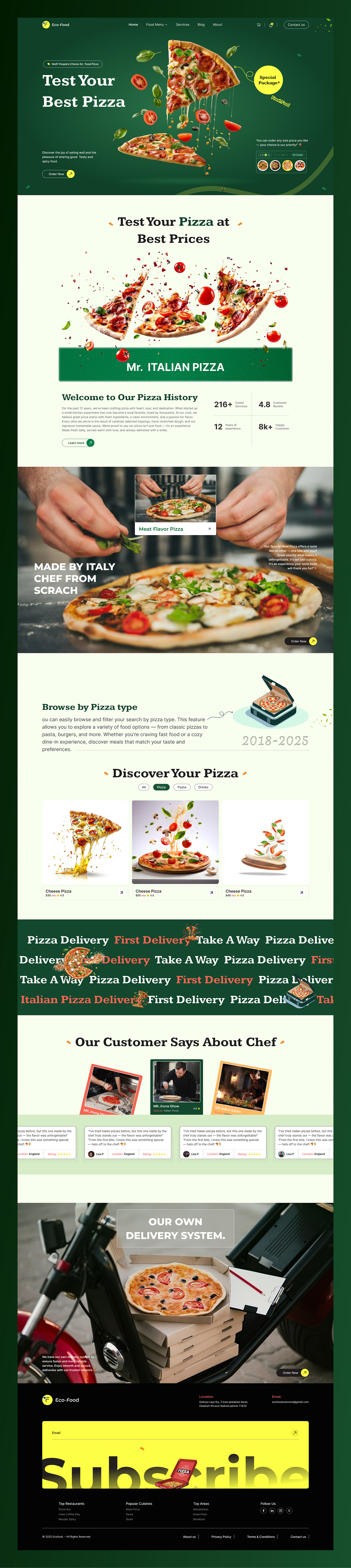 🍕 FreshSlice - Pizza Website Design Image 0