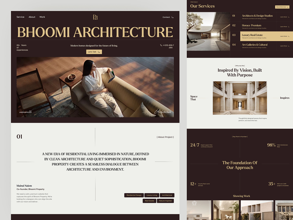 Luxury Architecture Landing Page UI