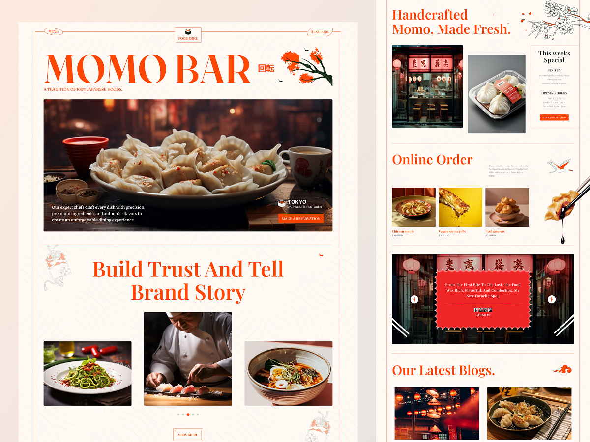 MOMOBAR — Restaurant Landing Page Concept