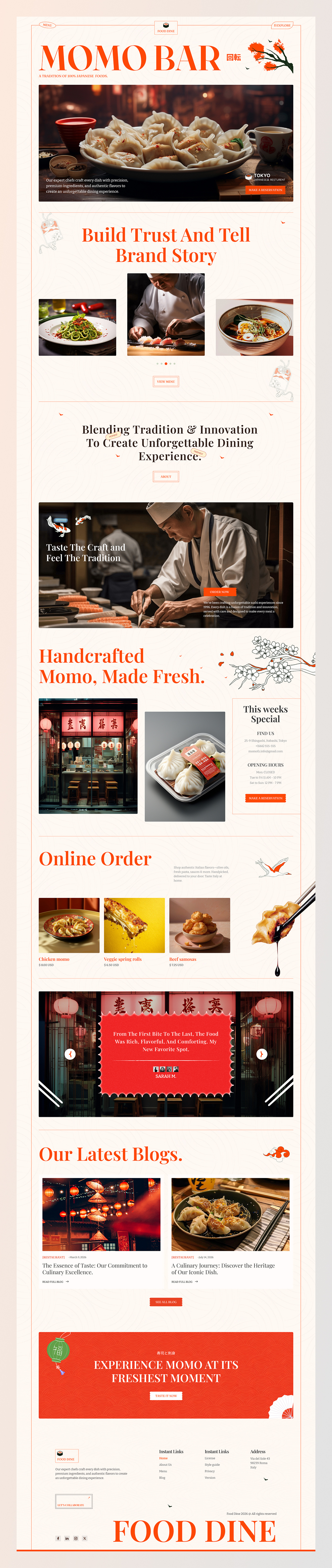 MOMOBAR — Restaurant Landing Page Concept Image 0