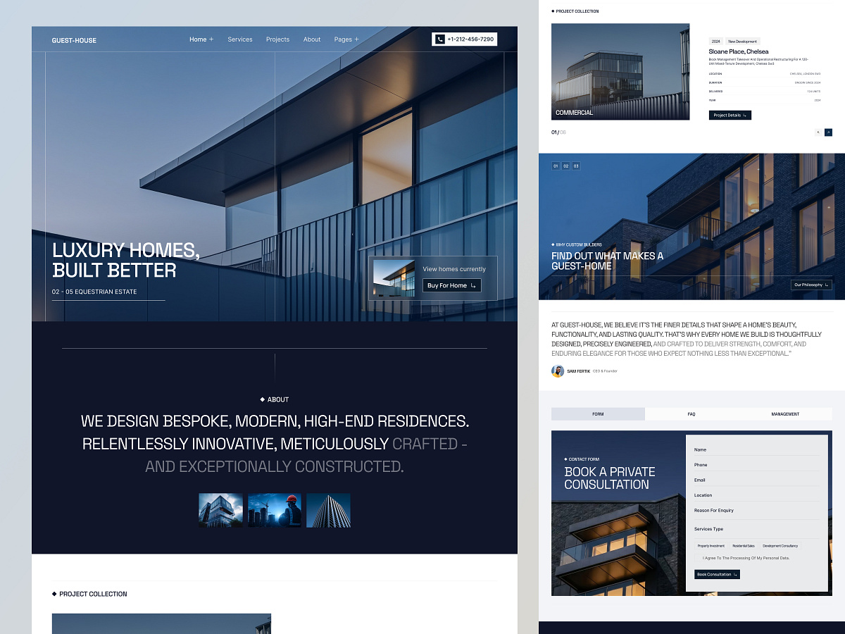 Guest House Construction Website Design