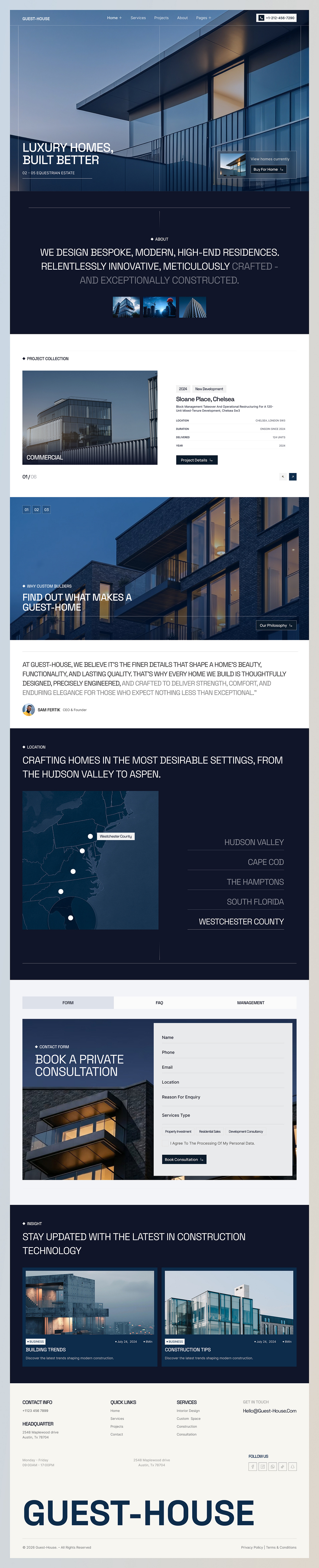 Guest House Construction Website Design Image 1