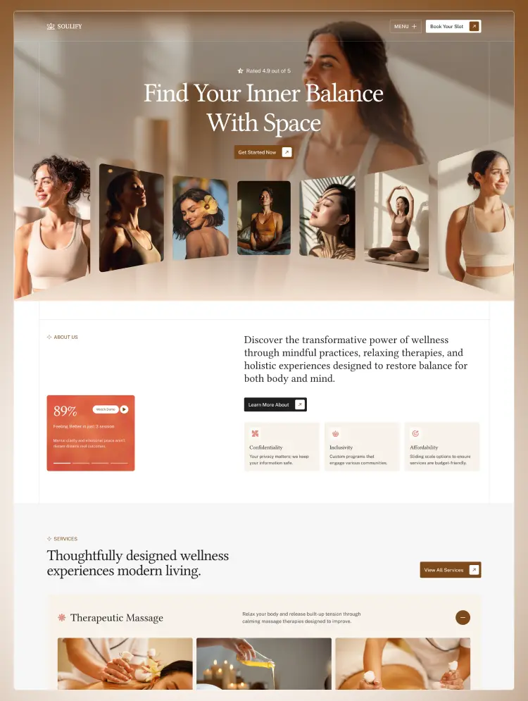 Soulify Website Page Template for Webflow