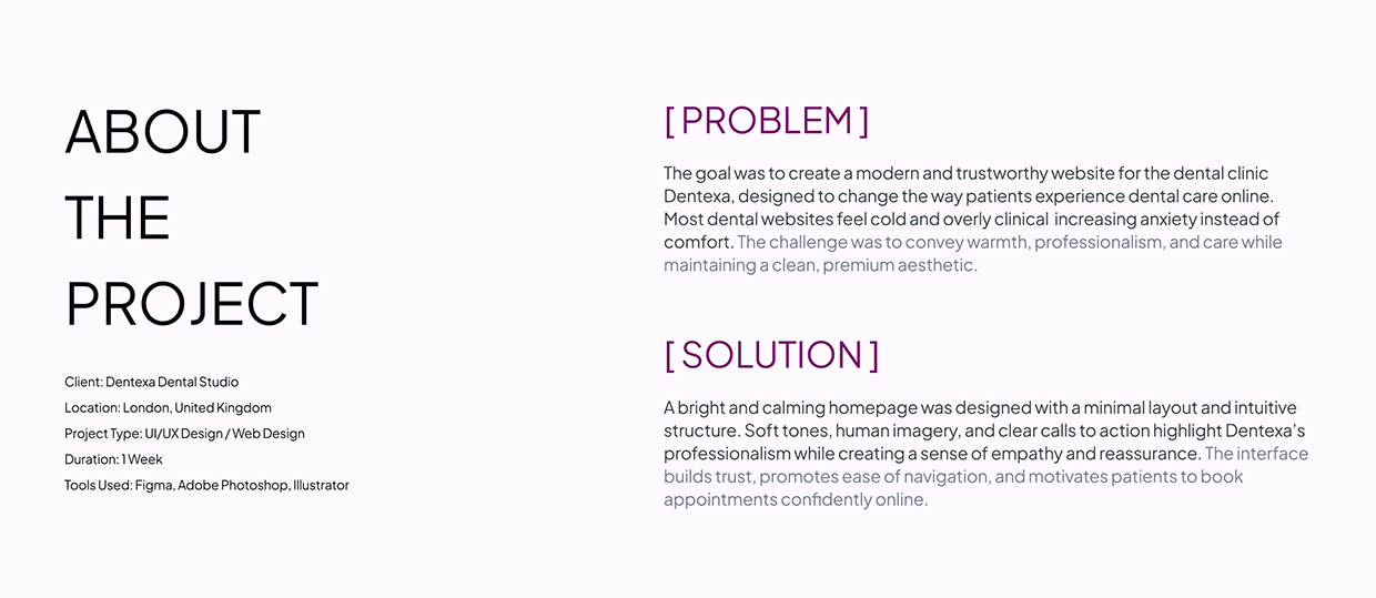 Dentexa | Modern Dental Care Landing Page UI/UX Design Image 0