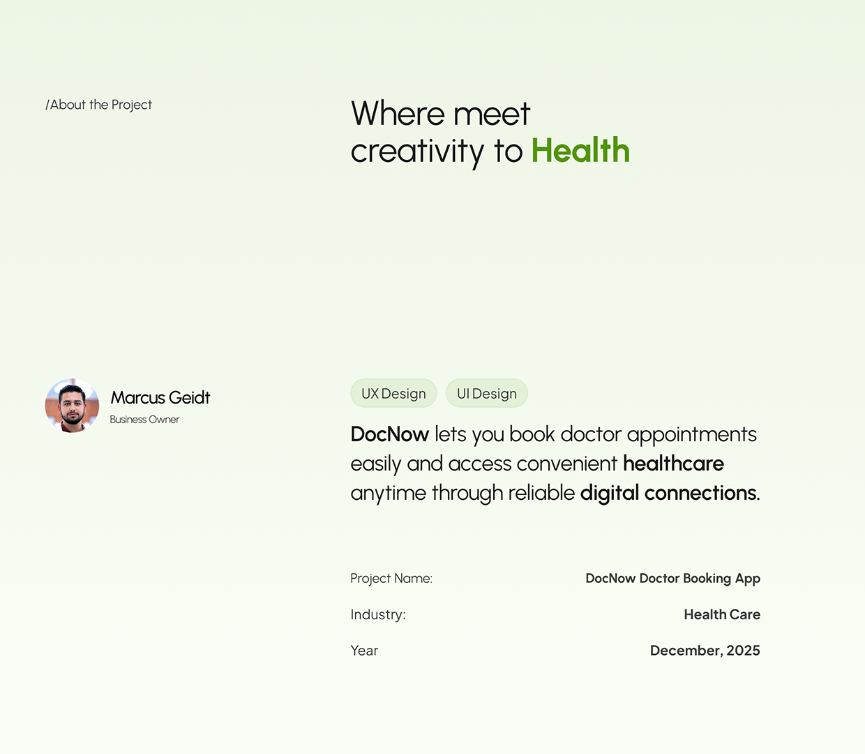 DocNow | AI Doctor Booking App UX Case Study Image 0
