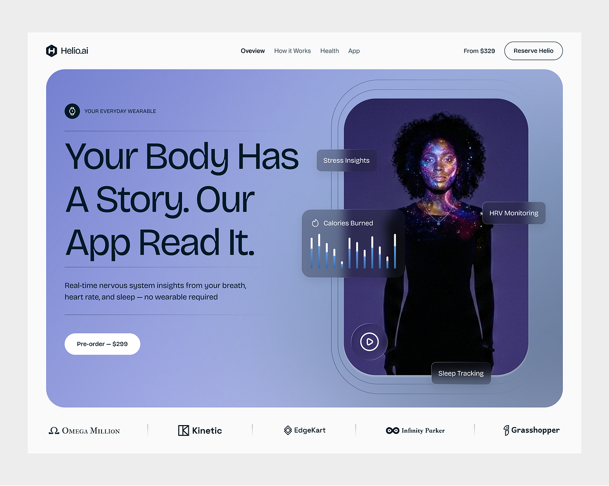 Helio.ai — Wearable Health Tech Landing Page