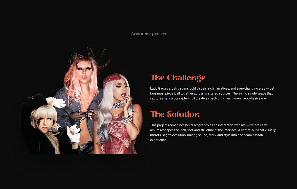 Lady Gaga Discography – UX/UI Concept Image 2