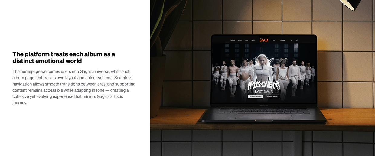 Lady Gaga Discography – UX/UI Concept Image 7