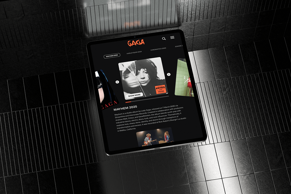 Lady Gaga Discography – UX/UI Concept Image 12