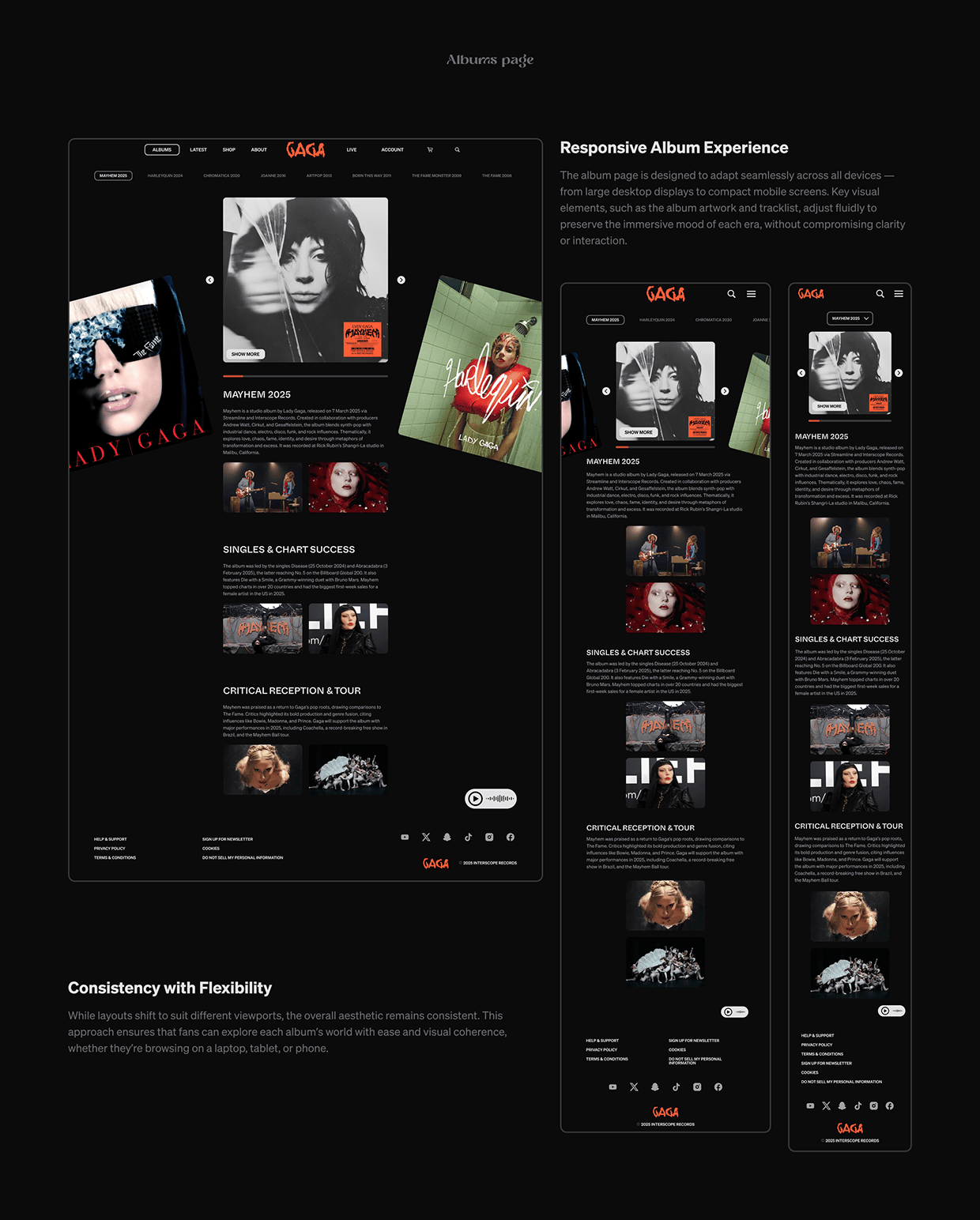 Lady Gaga Discography – UX/UI Concept Image 14