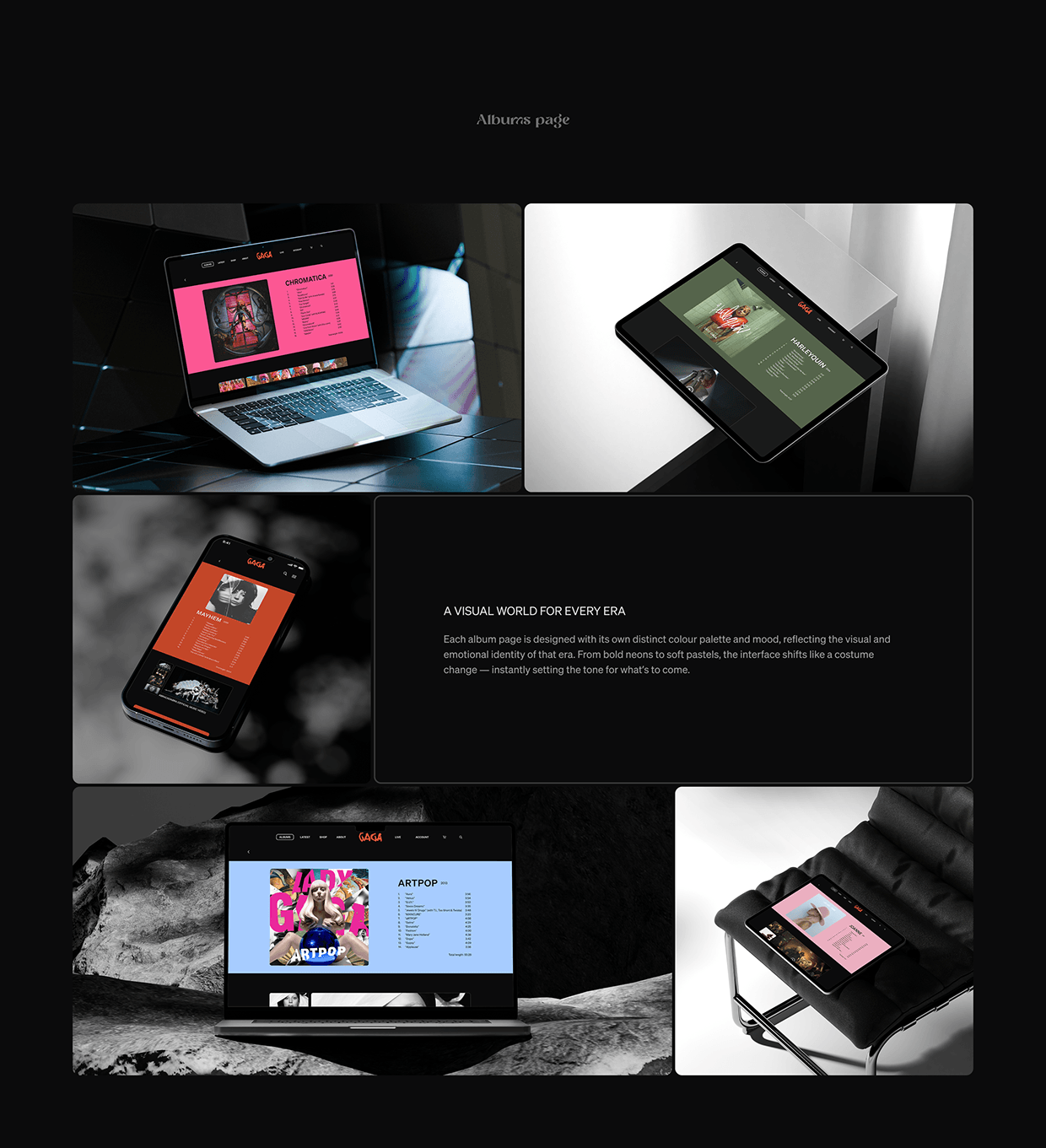 Lady Gaga Discography – UX/UI Concept Image 19