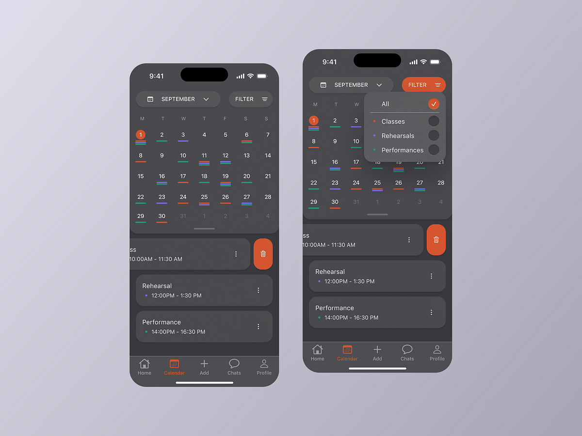Calendar View for Band Management App