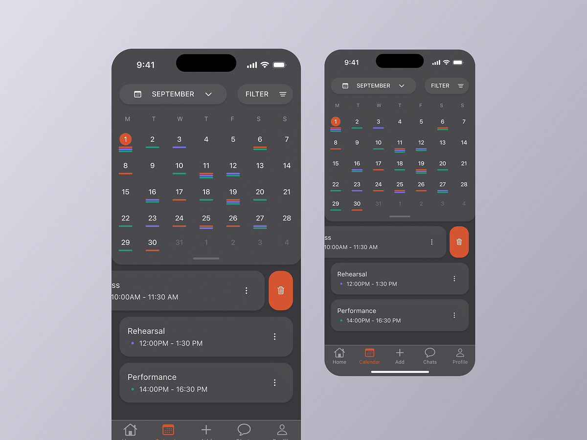 Calendar View for Band Management App Image 1