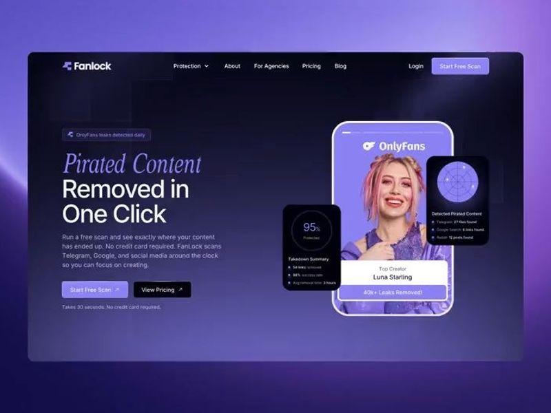 Fanlock - Content Protection SaaS Website