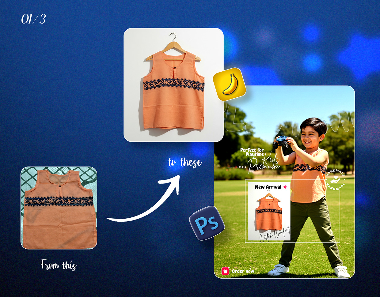 Kids Fashion Advertising | Nano Banana + Photoshop Image 0