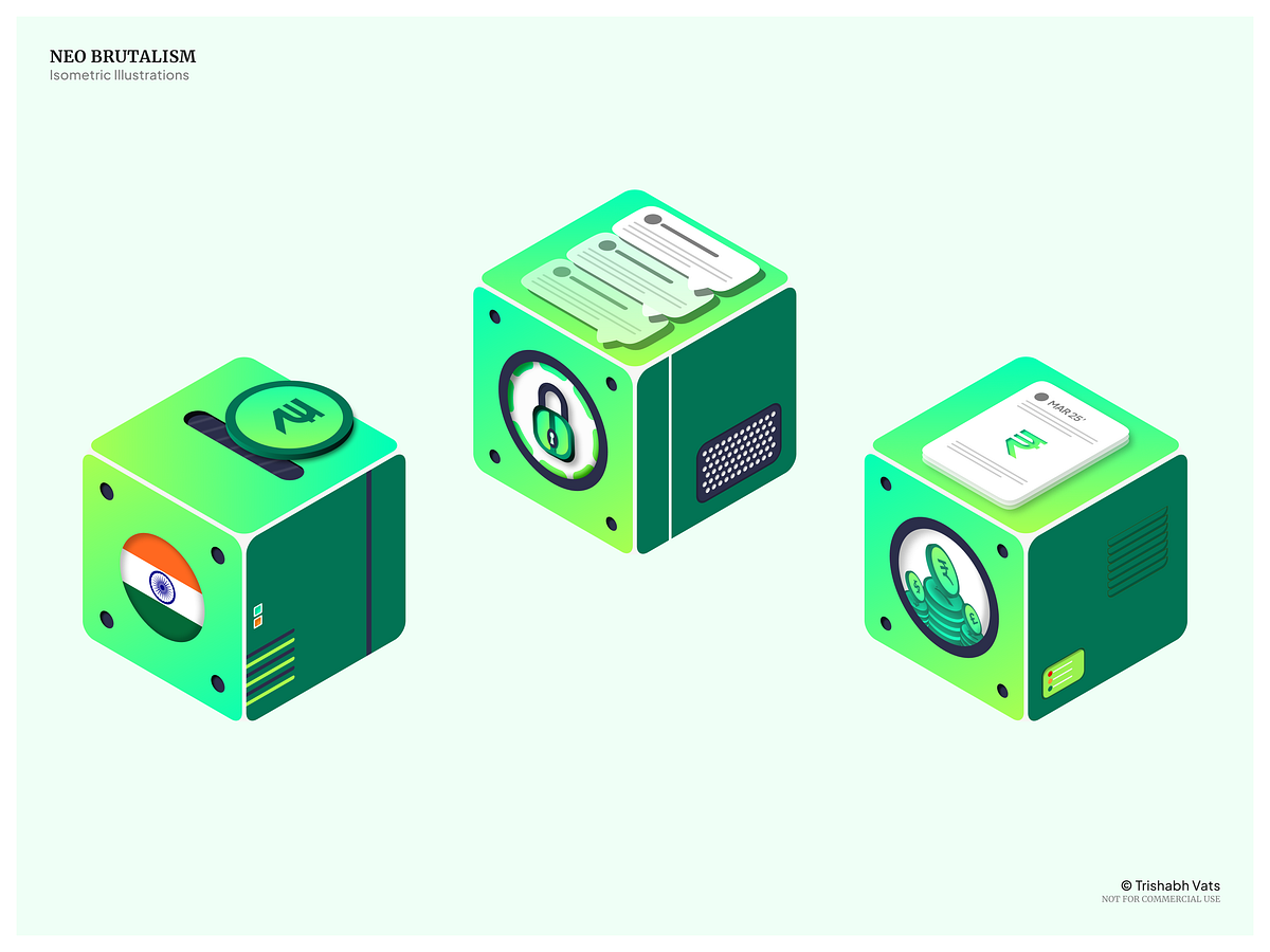 Neo-Brutalism Isometric Illustrations | ExpensAce