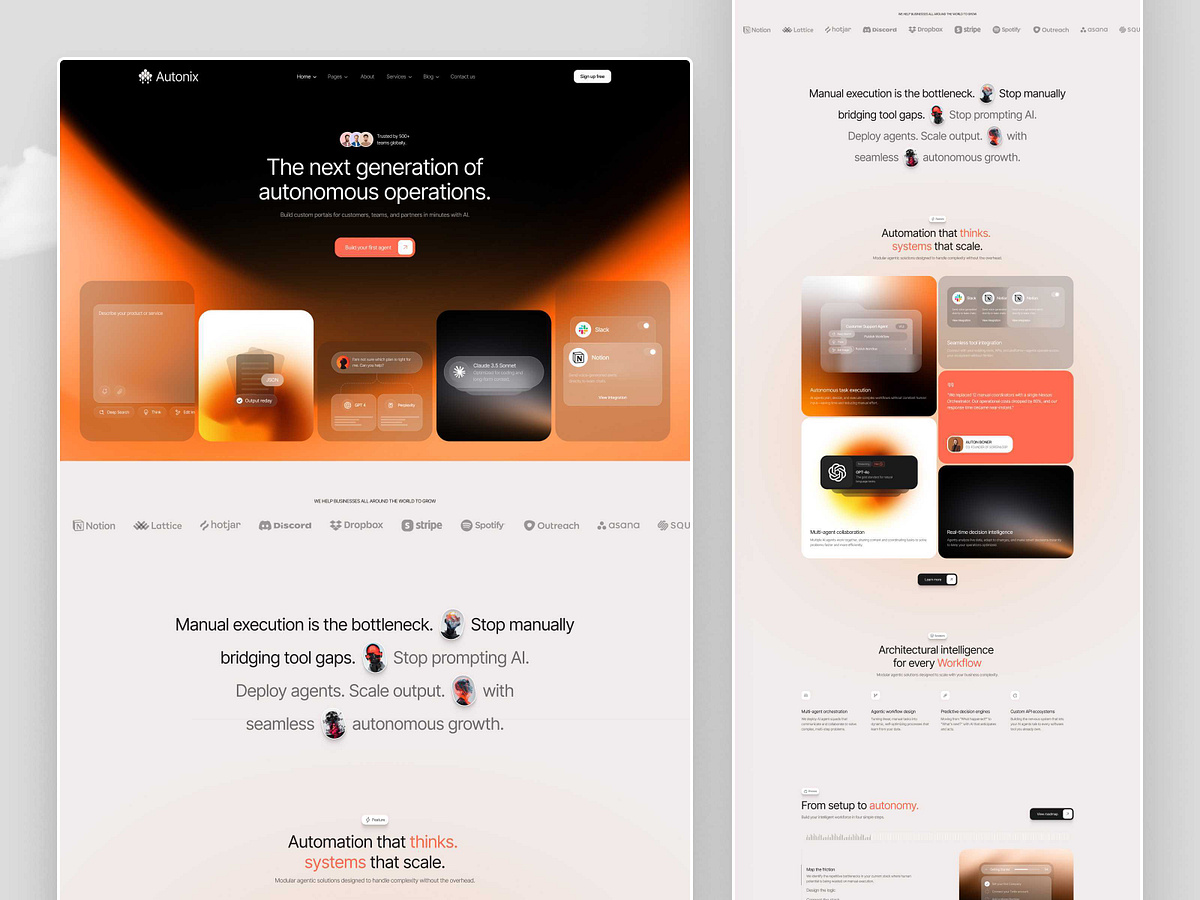 Autonix β AI Agent Platform Landing Page Image 1
