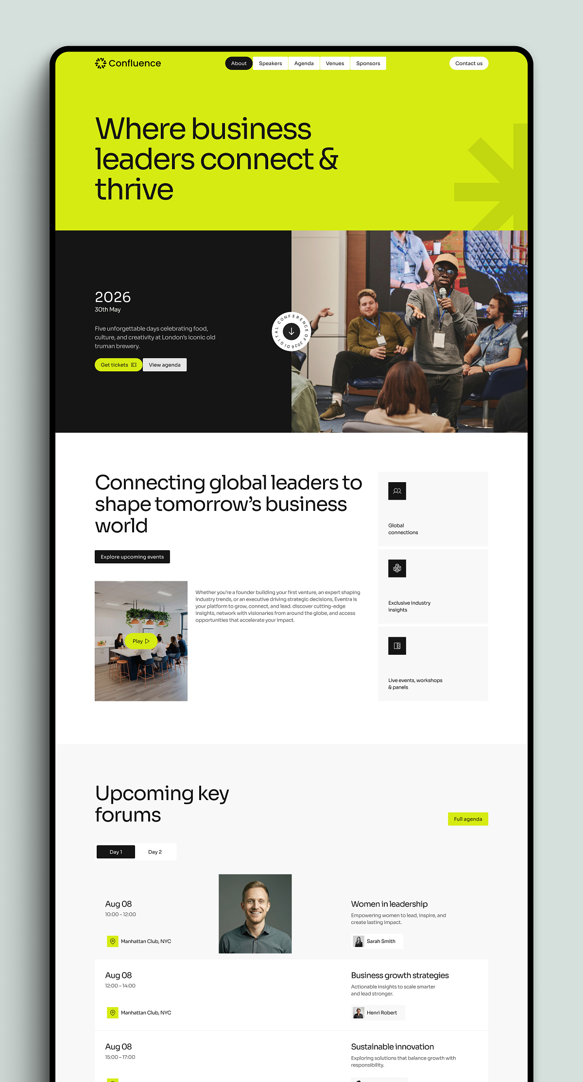 Business Event & Conference UI/UX —Modern Landing Page Image 1