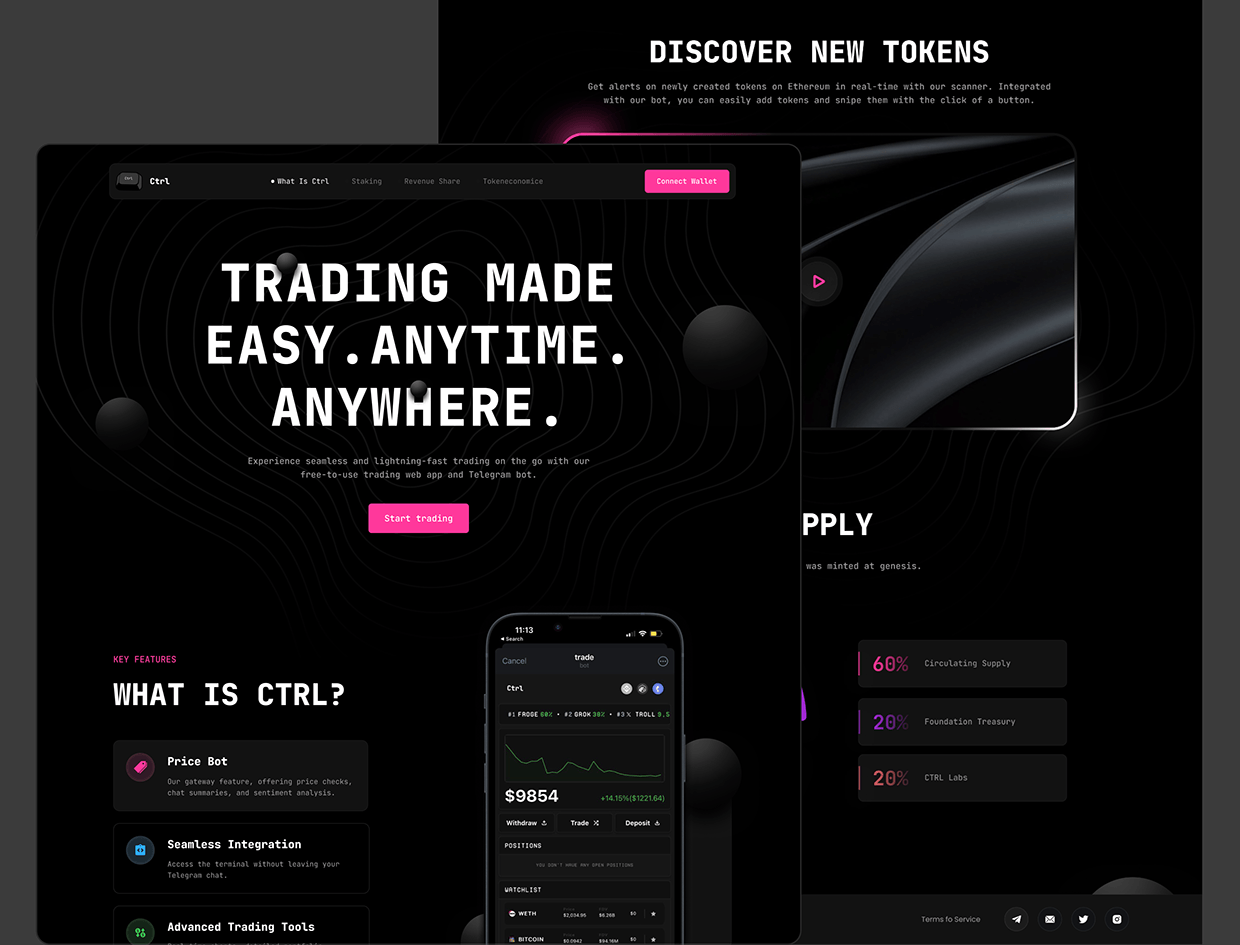 Making Trading Effortless — CTRL Web & Bot UX/UI Image 0