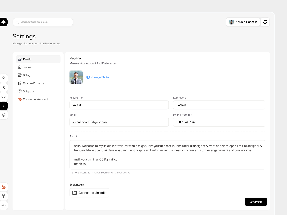 Settings Page (SaaS Product) Image 0