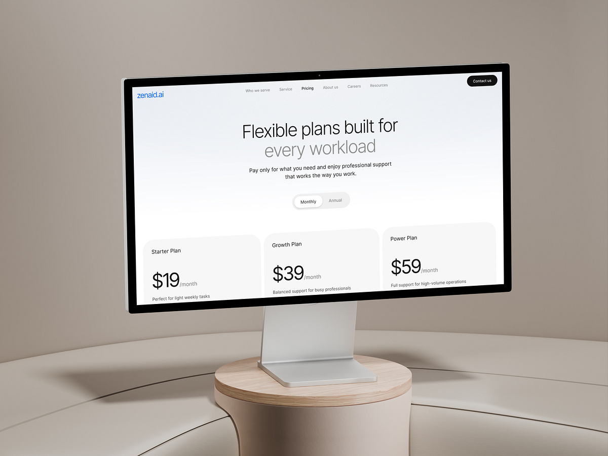 Pricing page - Virtual assistant website Image 0