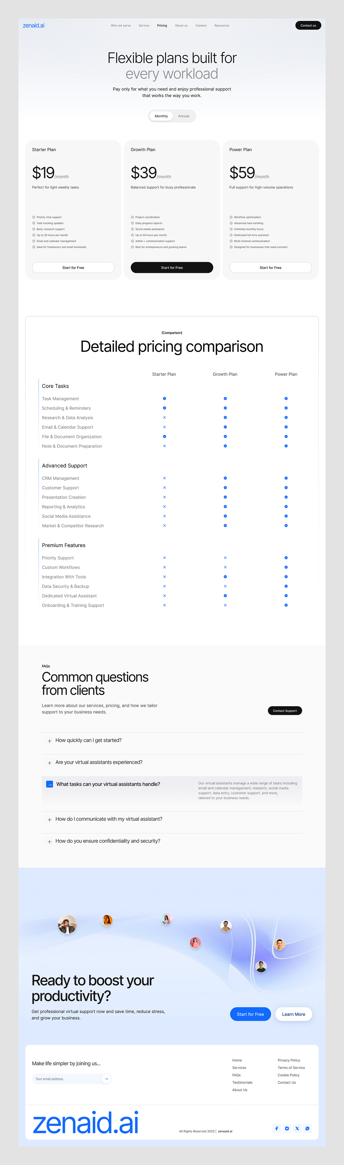 Pricing page - Virtual assistant website Image 2