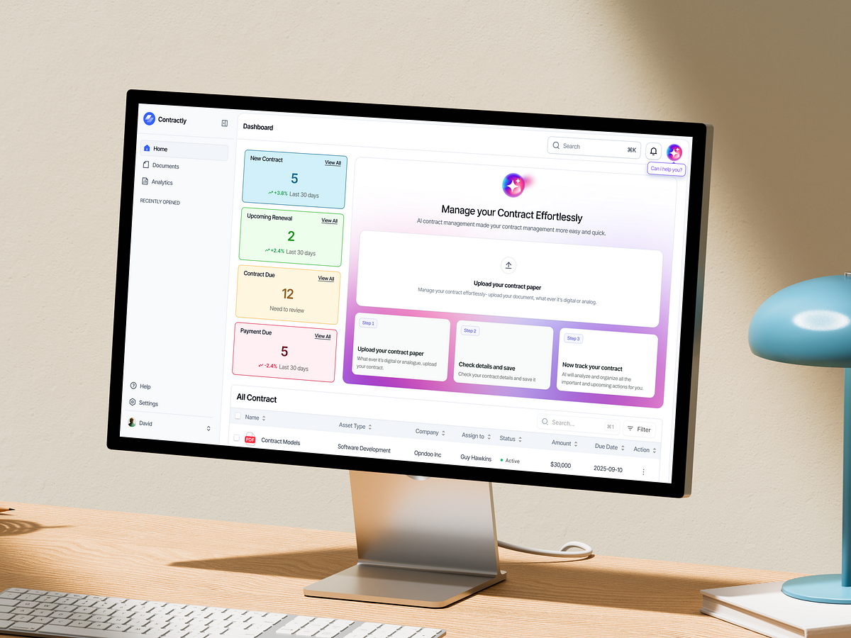 Contractly - Contract Management SaaS Dashboard Image 2