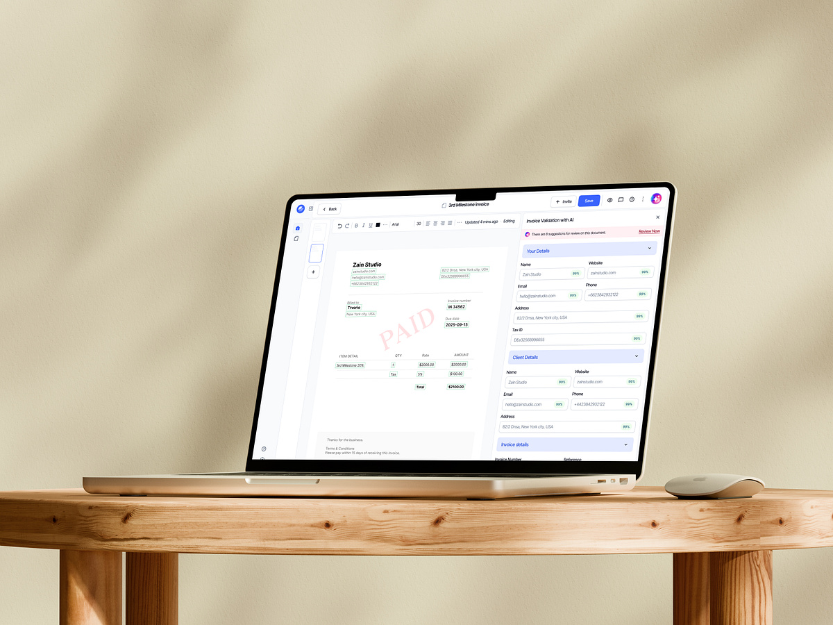 Contracly - AI invoice analysis page Image 0