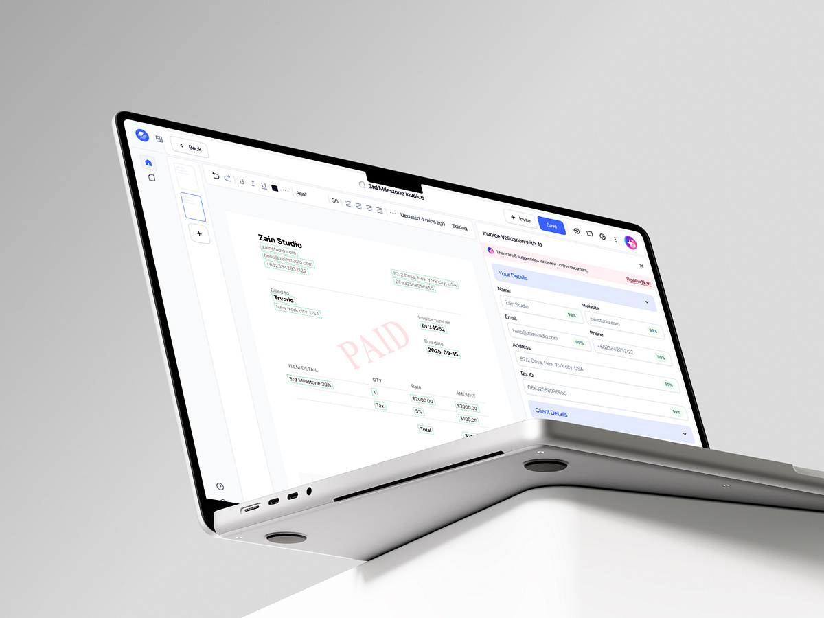 Contracly - AI invoice analysis page Image 1
