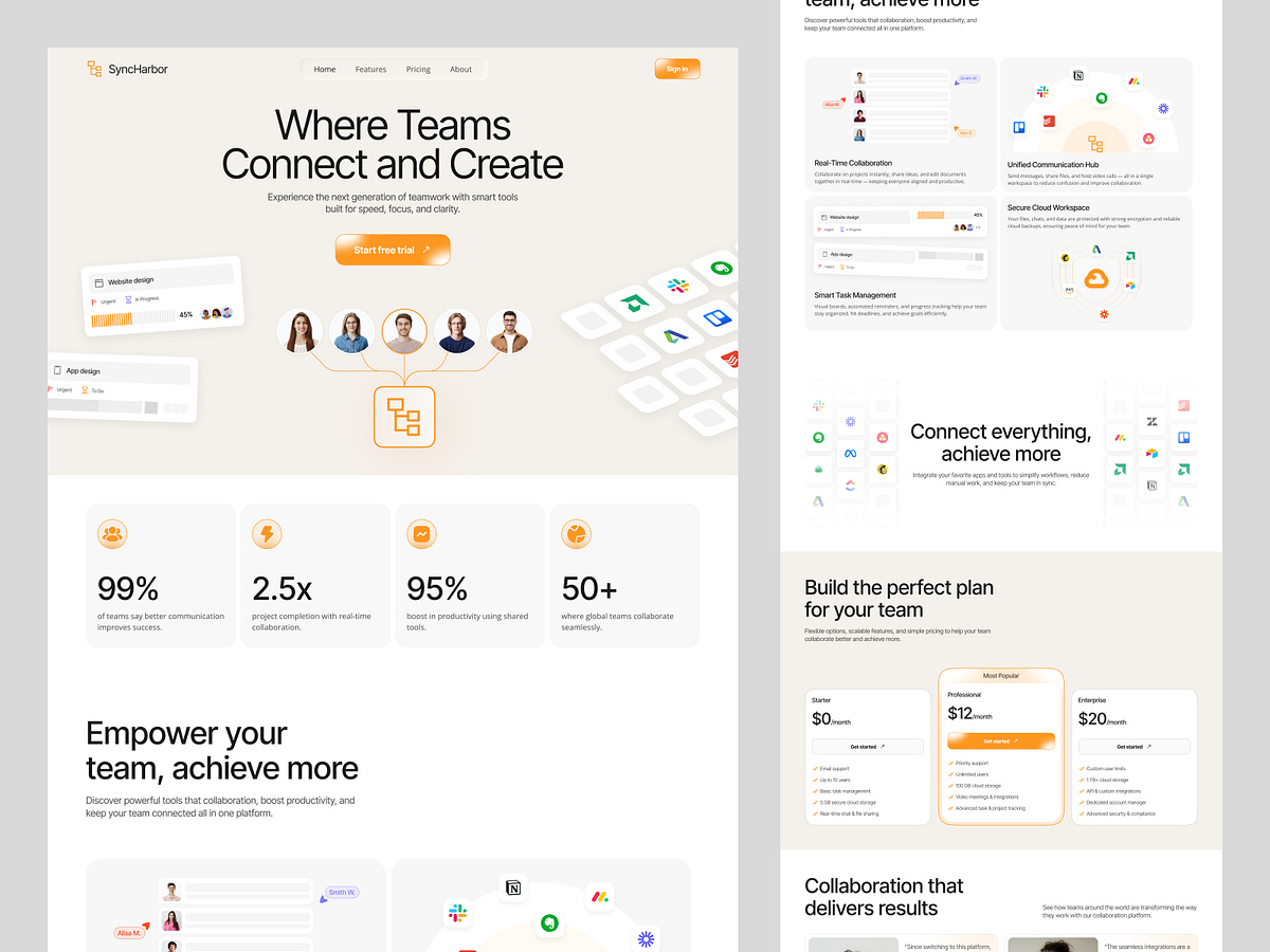 Team Collaboration website design Image 0