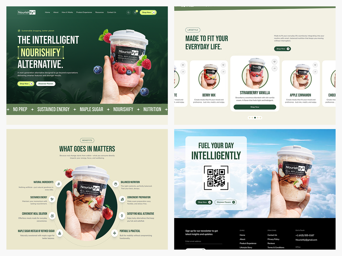 Meal Replacement Drink Webpage Design Image 0