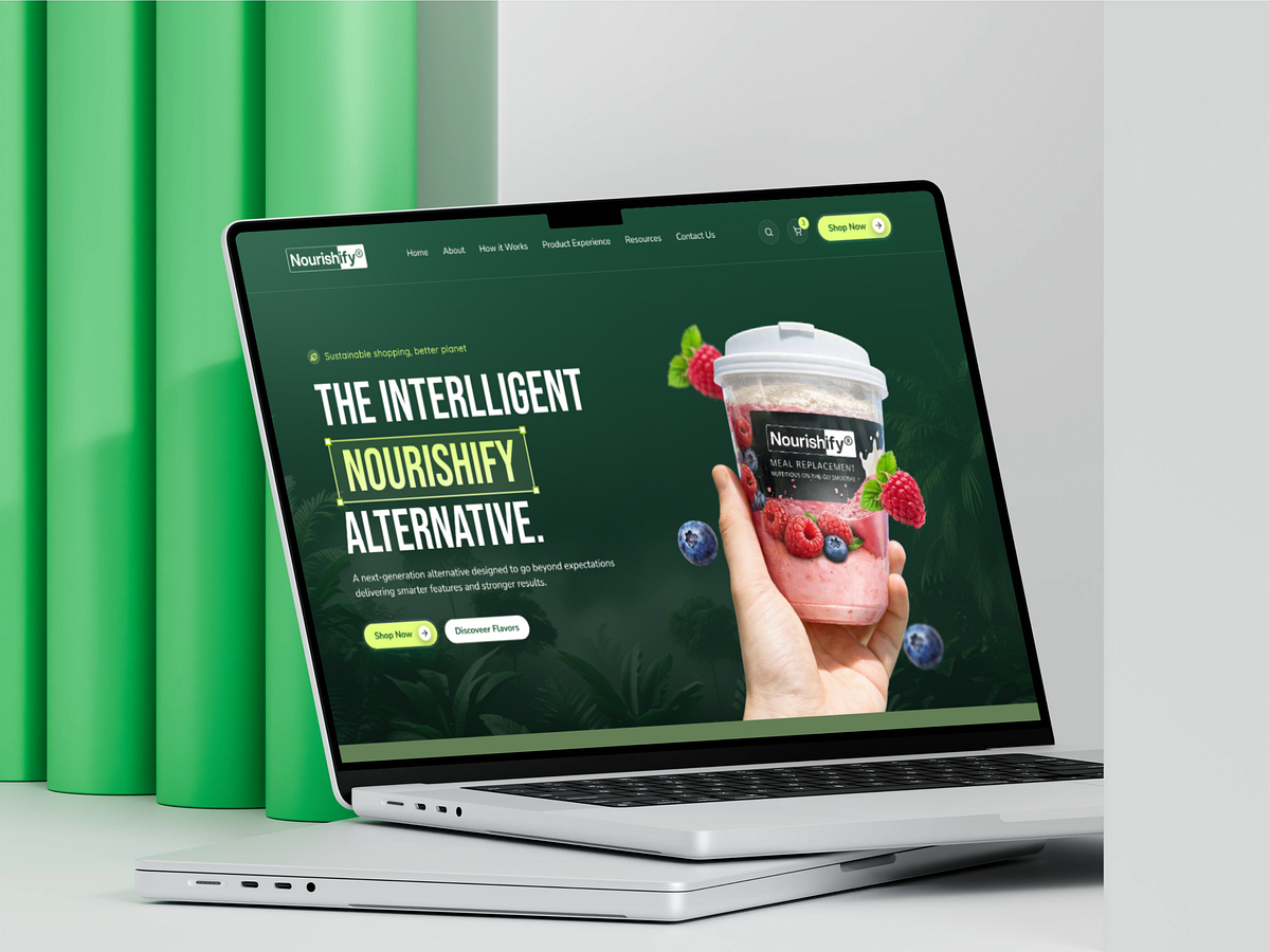 Meal Replacement Drink Webpage Design Image 1