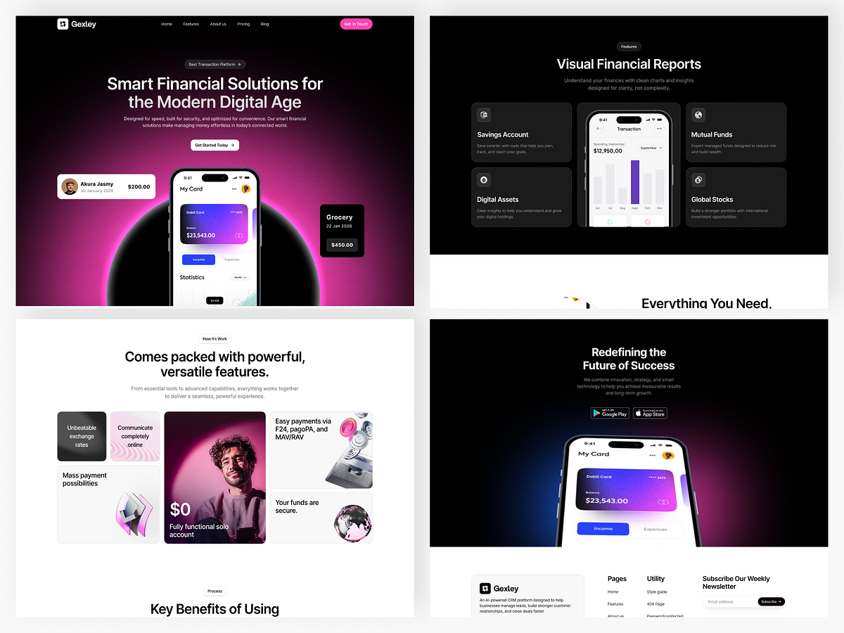 Smart - Finance App Landing Page UI