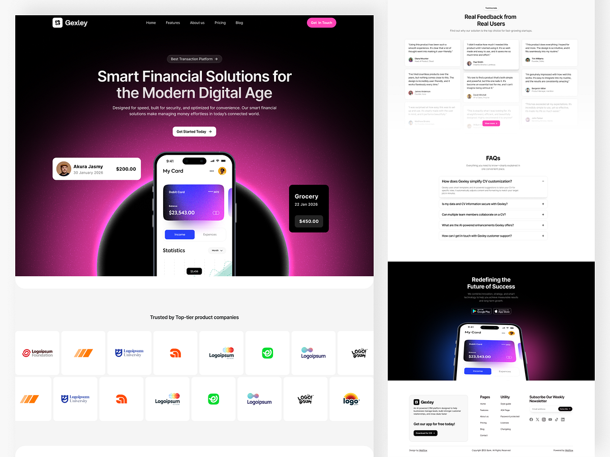 Smart - Finance App Landing Page UI Image 2