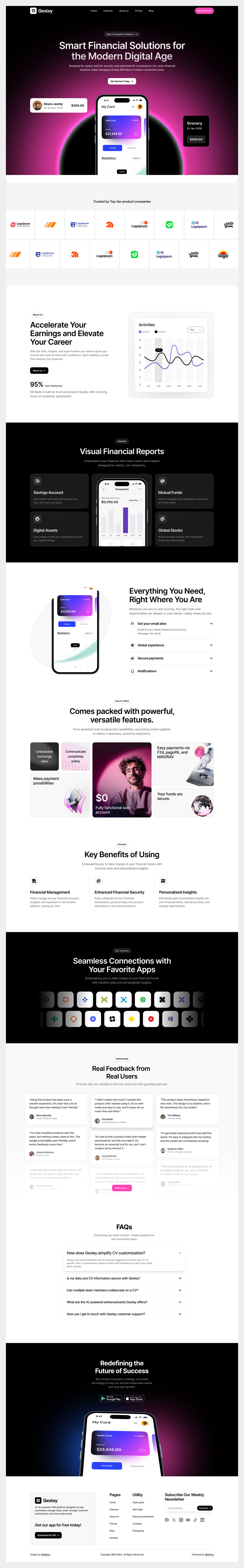 Smart - Finance App Landing Page UI Image 3