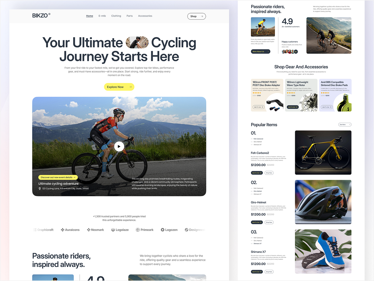Bicycle E-commerce Website Design Image 2