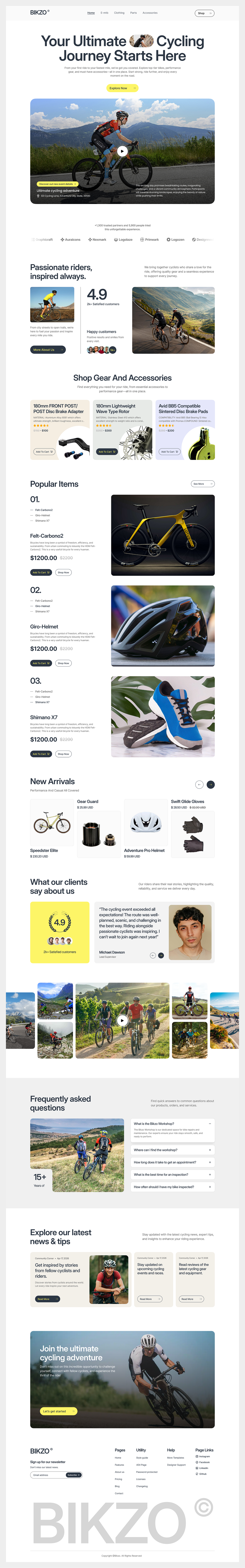 Bicycle E-commerce Website Design Image 3