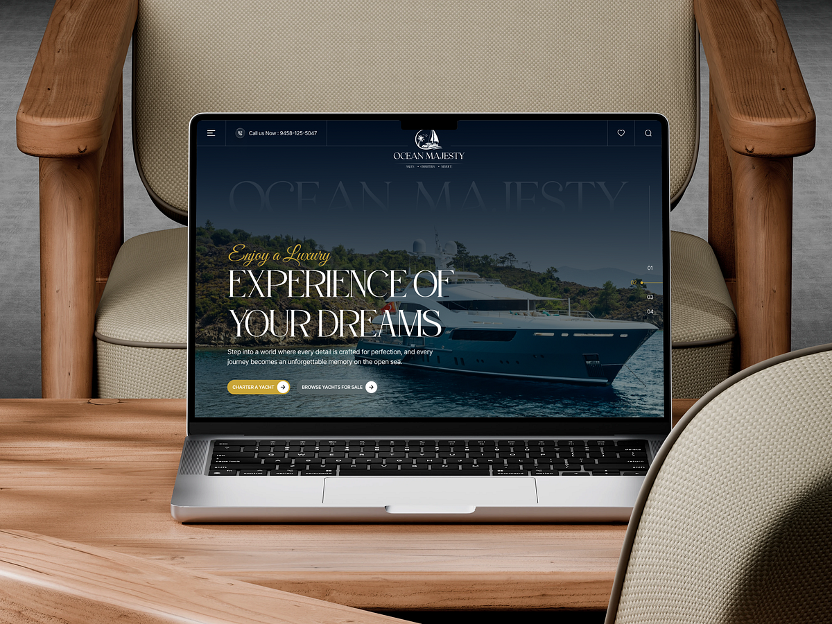 Luxury Yacht Services Website Image 1