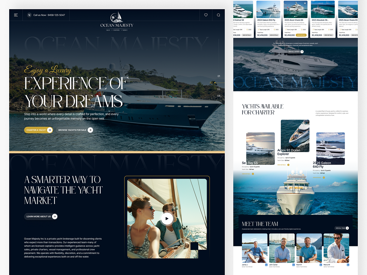 Luxury Yacht Services Website Image 2