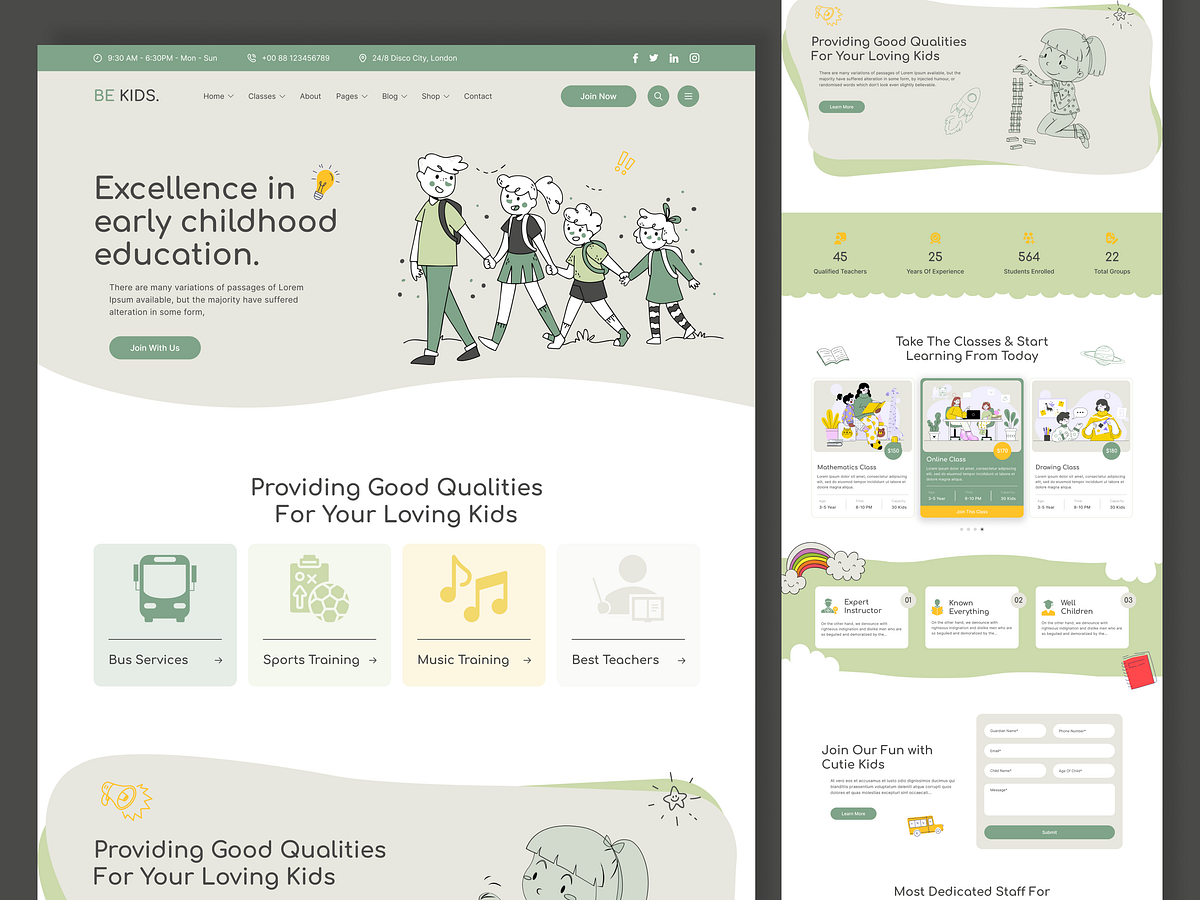 BE KIDS - DayCare Landing Page