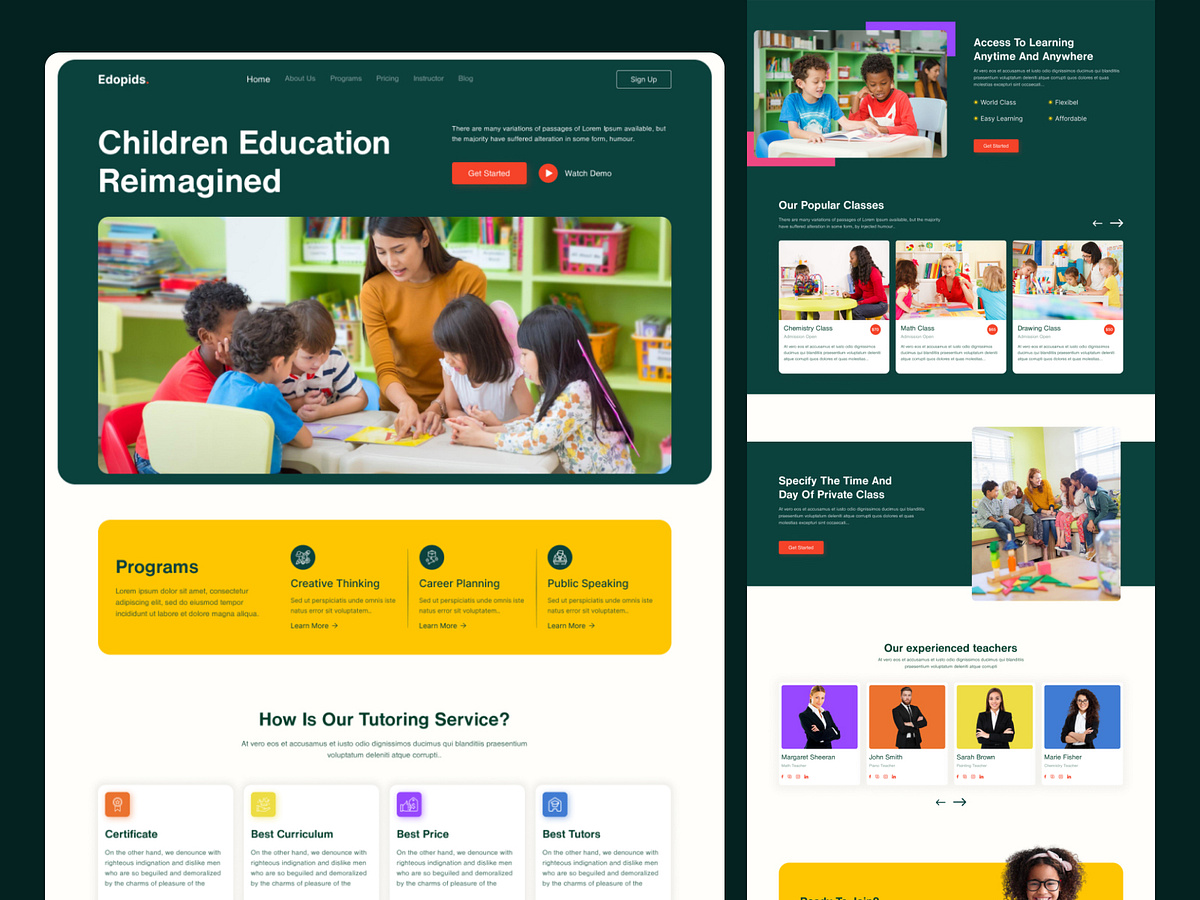 👩👧👦Kids' Education Platform Website📖