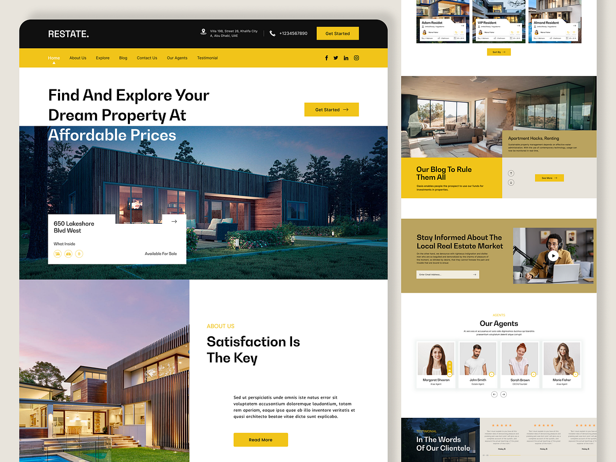 Restate - Real Estate Website.