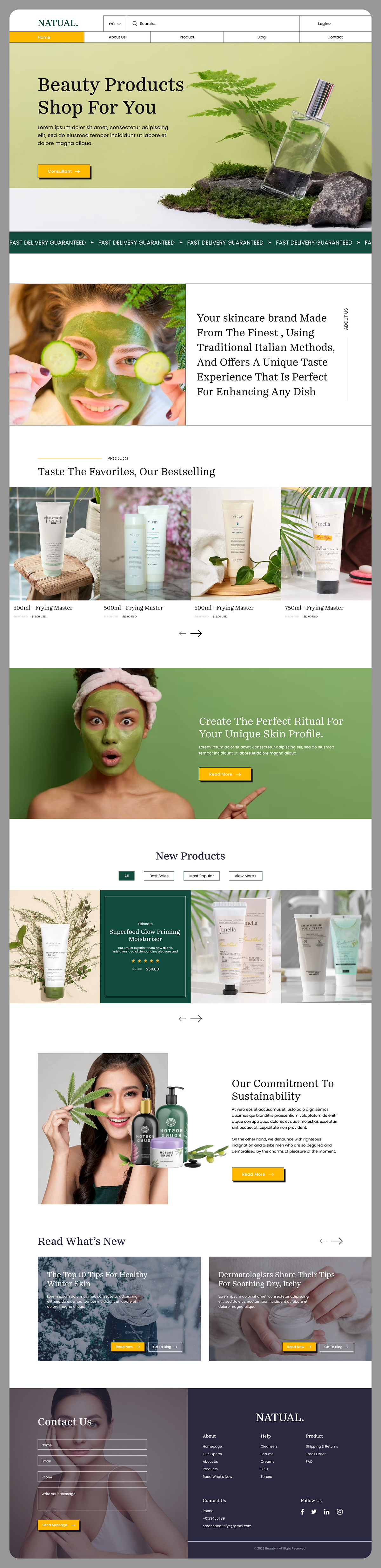 Netual - Skincare Brand Landing Page. Image 1