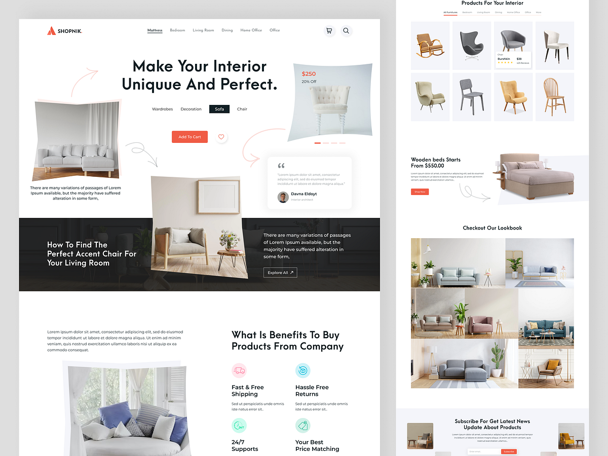 Furniture e-Commerce Landing Page